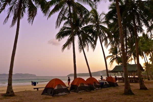 Camping at Nacpan Beach in El Nido, Palawan