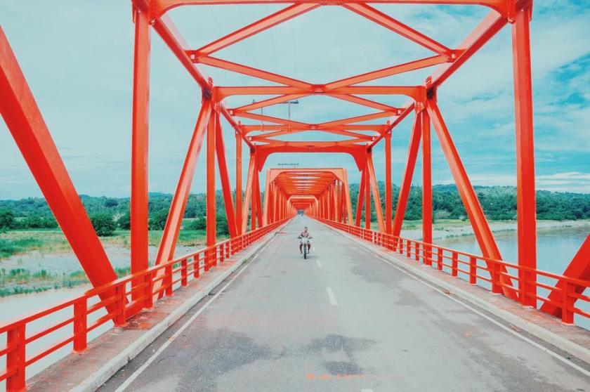 Abra province highway and motorcycle, the Philippines