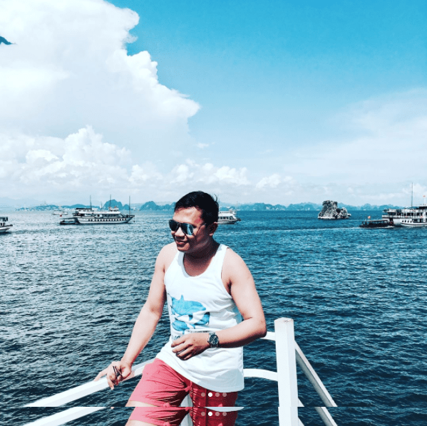 Aboard a junk boat in Halong Bay Vietnam