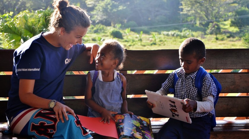 Youth volunteer in an African community