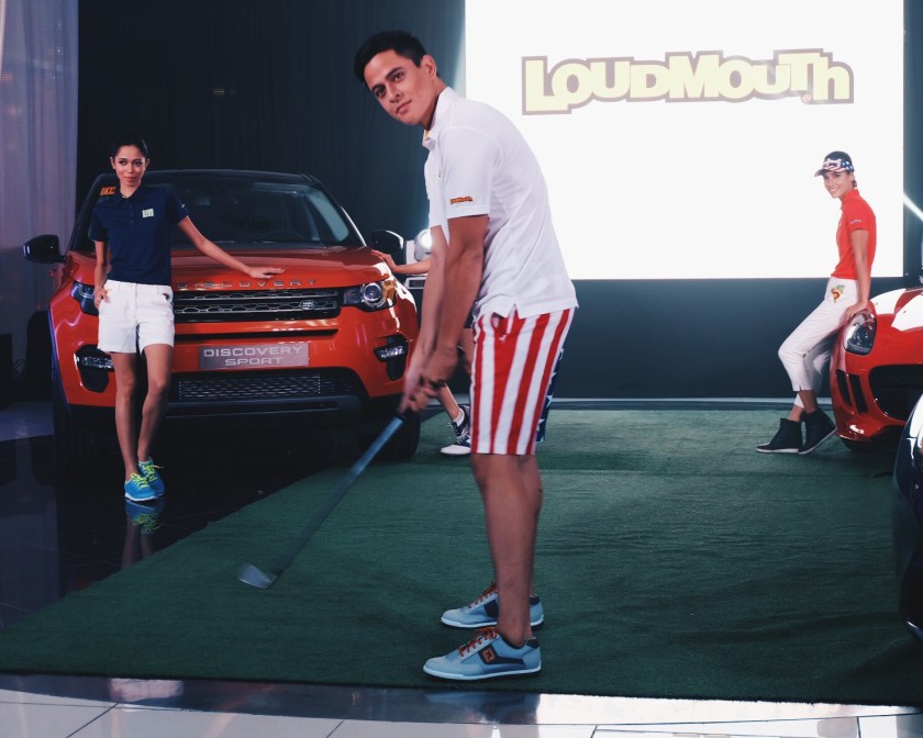 Model Sam Louie Turner sporting a Loudmouth Golf apparel during the launch-fashion show.