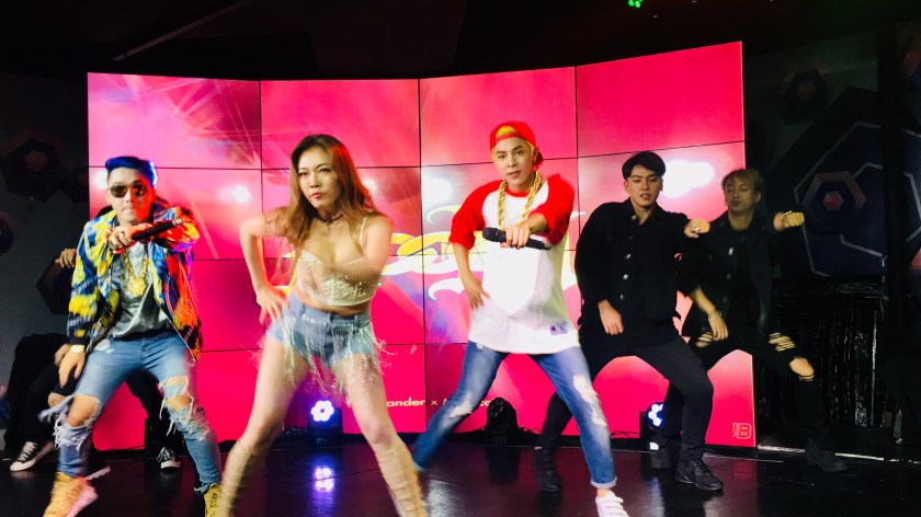 Alexander Lee performs an upbeat number with Marucci during the press launch of their newest single at KPub Bar in Quezon City. - Photo by ELYSPLANET.PH