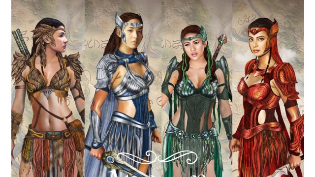 Sanya as Danaya, Kylie as Amihan, Gabbi as Alena, and Glaiza as Pirena in the new warrior costume designs. 